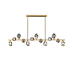 Contemporary Linear Crystal Island Pendant Light