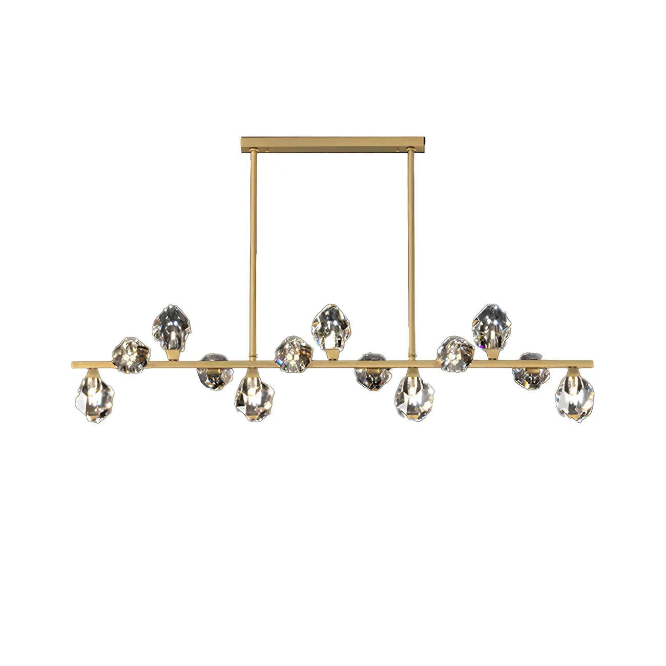 Contemporary Linear Crystal Island Pendant Light
