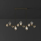 Contemporary Linear Crystal Island Pendant Light
