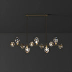 Contemporary Linear Crystal Island Pendant Light