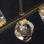 Contemporary Linear Crystal Island Pendant Light