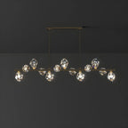 Contemporary Linear Crystal Island Pendant Light