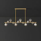 Contemporary Linear Crystal Island Pendant Light