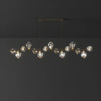 Contemporary Linear Crystal Island Pendant Light