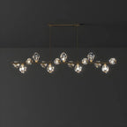 Contemporary Linear Crystal Island Pendant Light