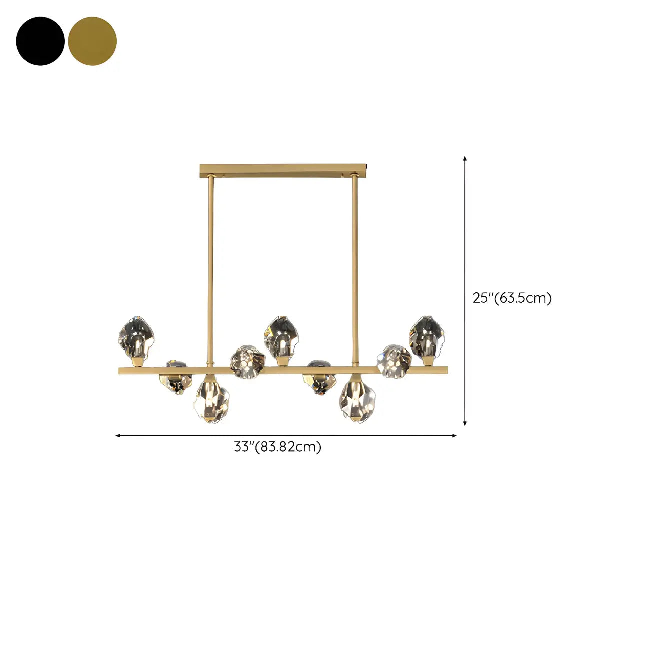 Contemporary Linear Crystal Island Pendant Light