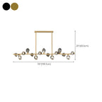 Contemporary Linear Crystal Island Pendant Light