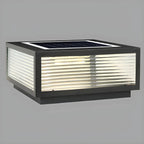 Black Rectangle Color-Changing Solar Outdoor Post Lights