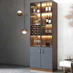 Black-Gray Wood Storage Display Cabinet with Light