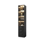 Black-Gray Wood Storage Display Cabinet with Light