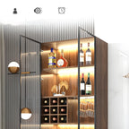 Black-Gray Wood Storage Display Cabinet with Light