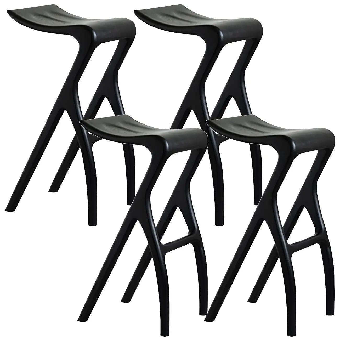 Counter Height Backless Wood Minimalist Bar Stools