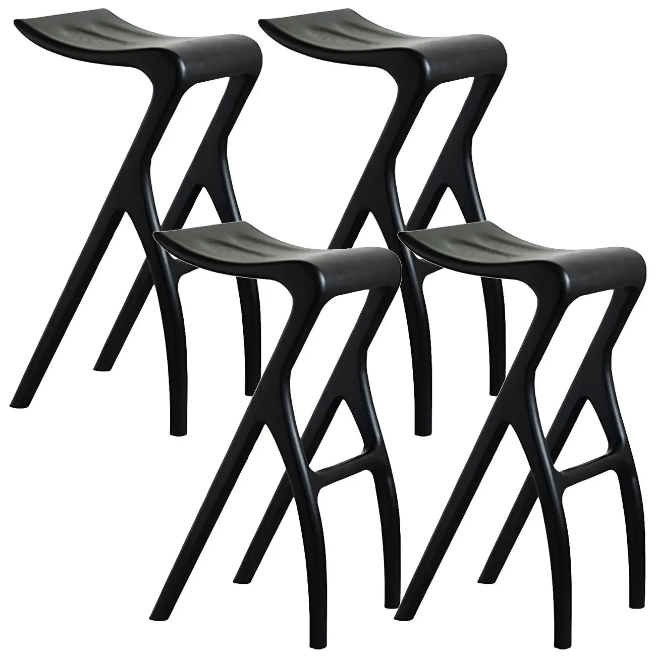 Counter Height Backless Wood Minimalist Bar Stools