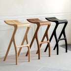 Counter Height Backless Wood Minimalist Bar Stools