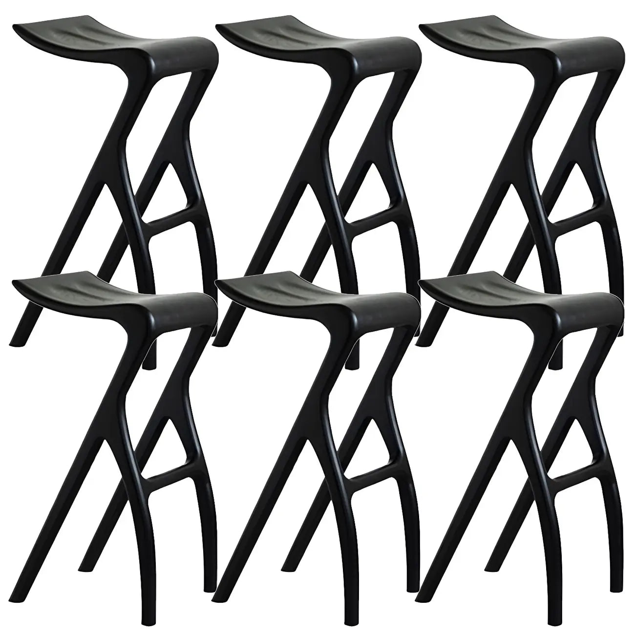 Counter Height Backless Wood Minimalist Bar Stools