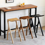 Counter Height Backless Wood Minimalist Bar Stools