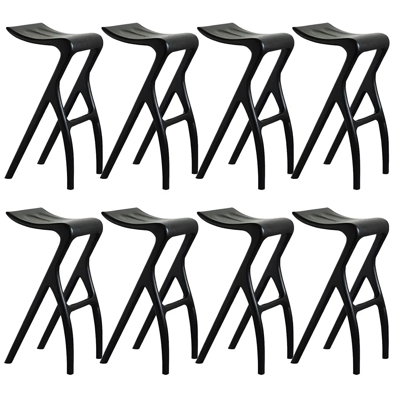 Counter Height Backless Wood Minimalist Bar Stools