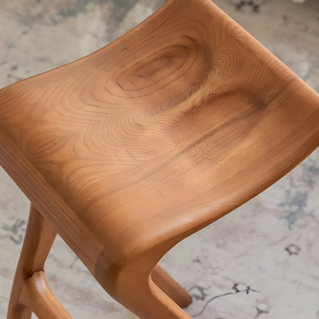 Counter Height Backless Wood Minimalist Bar Stools