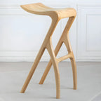 Counter Height Backless Wood Minimalist Bar Stools