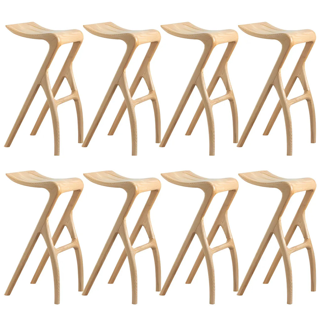 Counter Height Backless Wood Minimalist Bar Stools