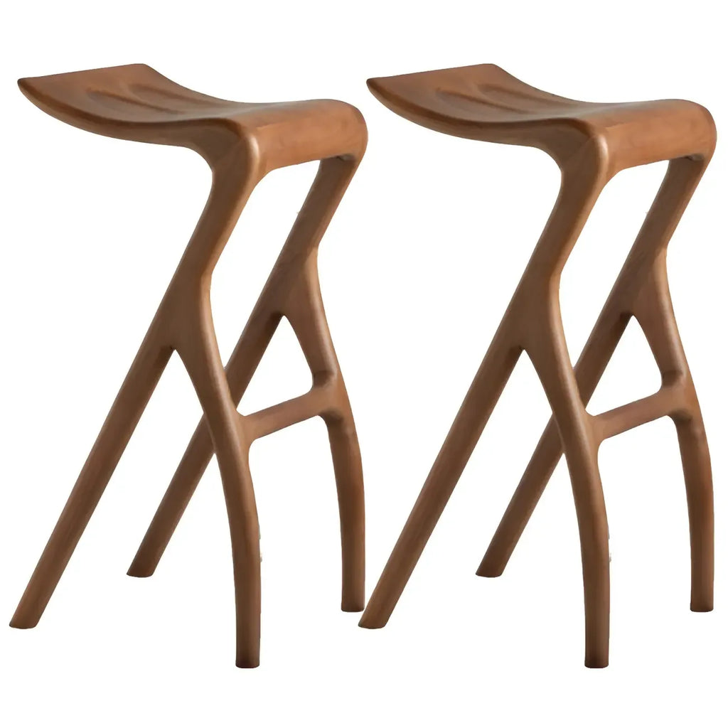 Counter Height Backless Wood Minimalist Bar Stools