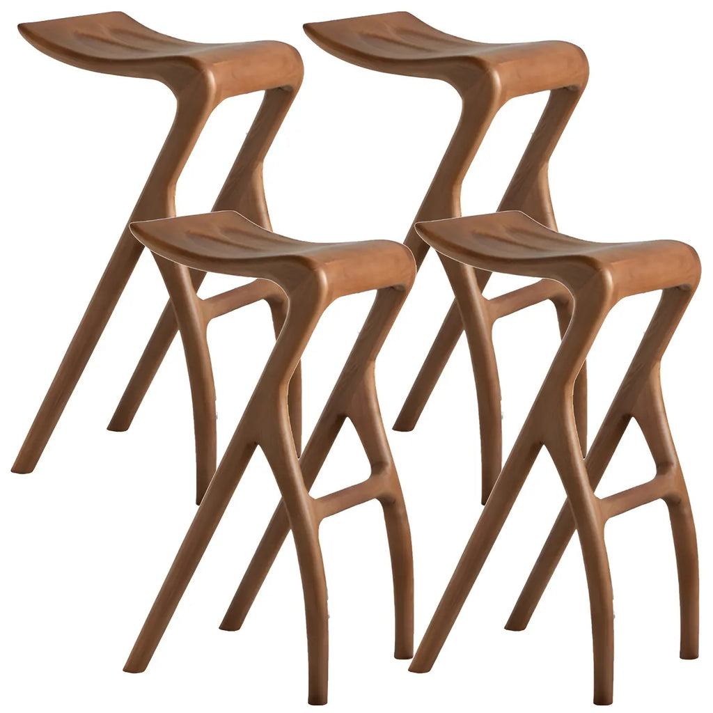 Counter Height Backless Wood Minimalist Bar Stools