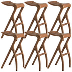 Counter Height Backless Wood Minimalist Bar Stools