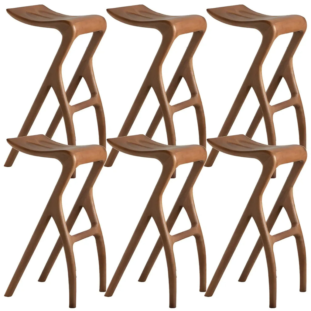 Counter Height Backless Wood Minimalist Bar Stools