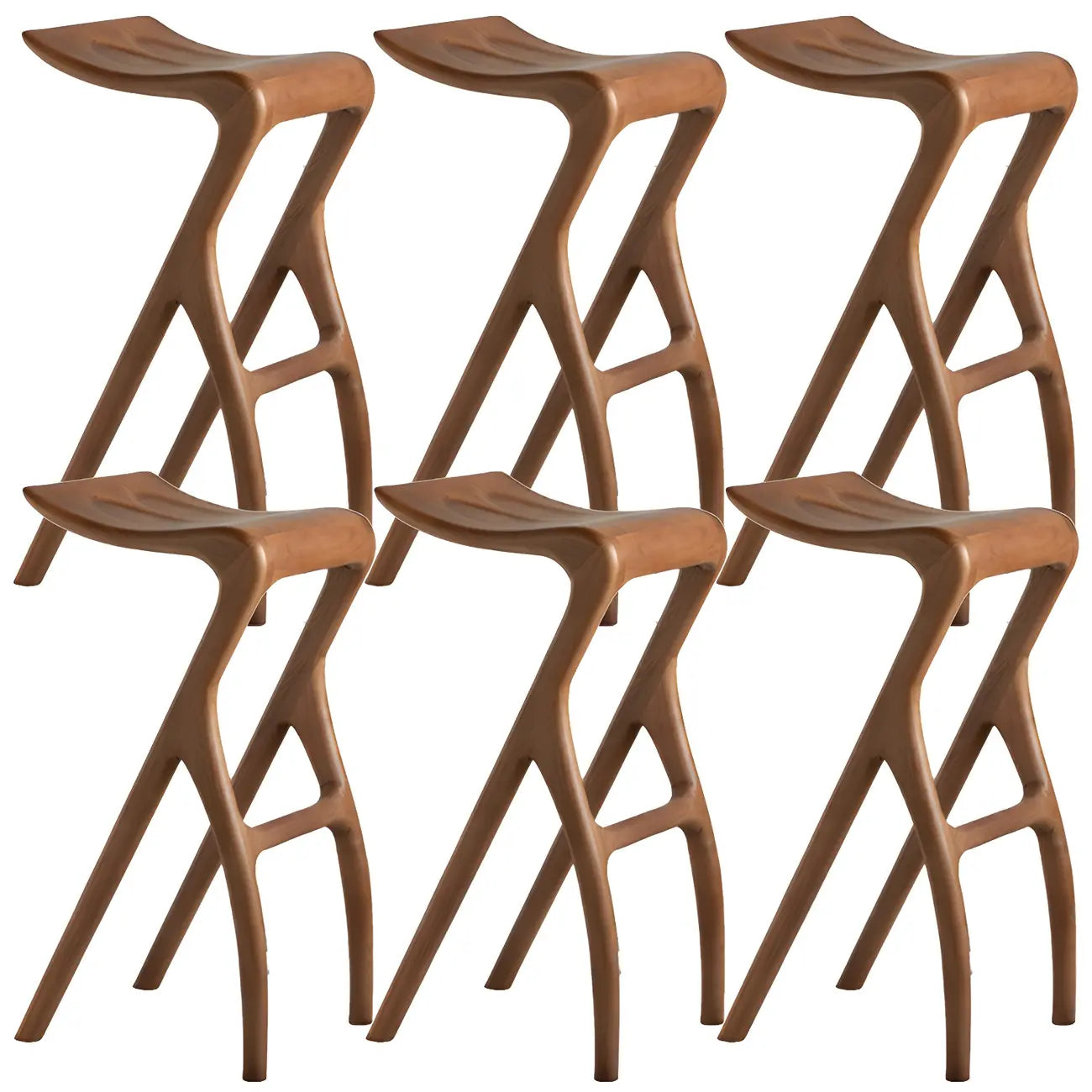 Counter Height Backless Wood Minimalist Bar Stools