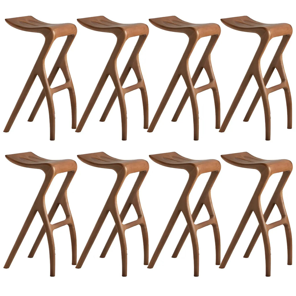Counter Height Backless Wood Minimalist Bar Stools