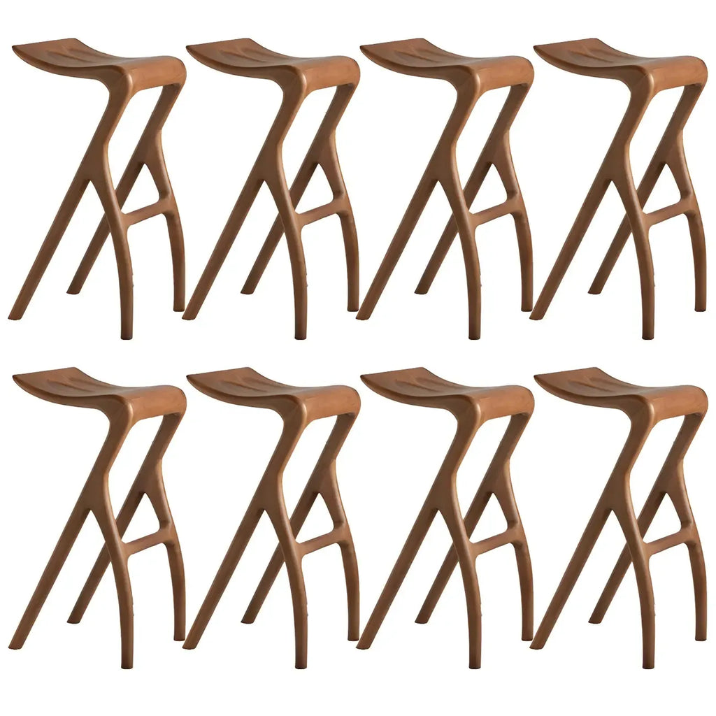 Counter Height Backless Wood Minimalist Bar Stools
