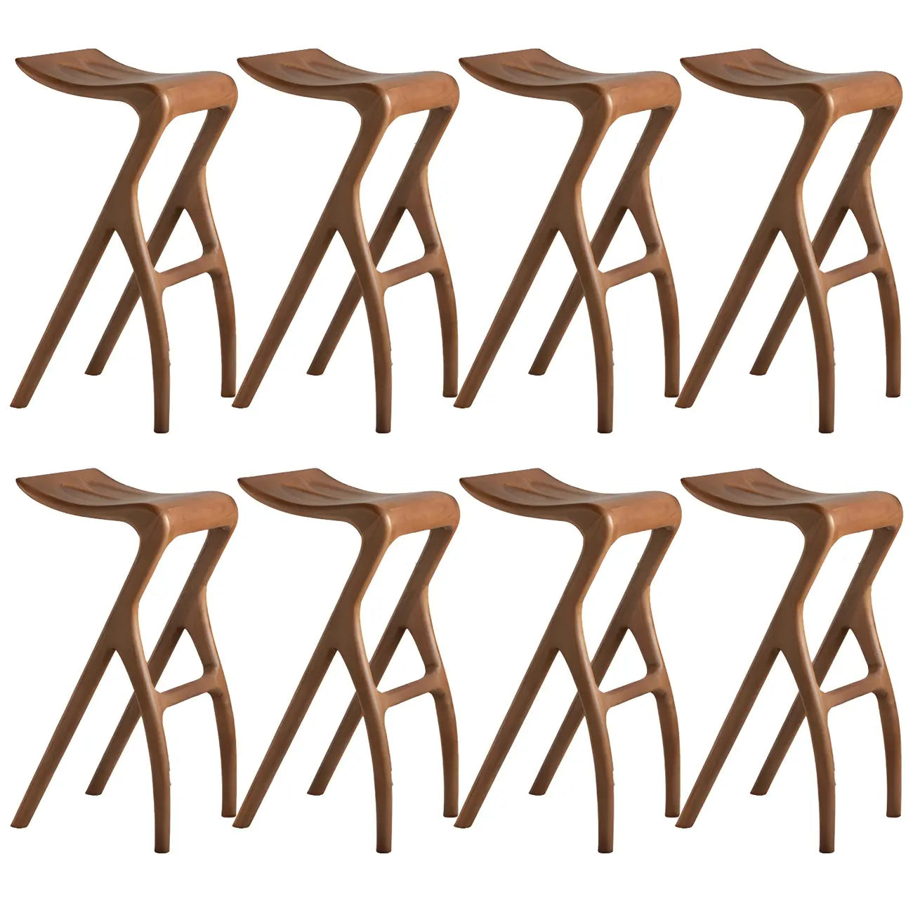 Counter Height Backless Wood Minimalist Bar Stools
