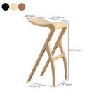 Counter Height Backless Wood Minimalist Bar Stools