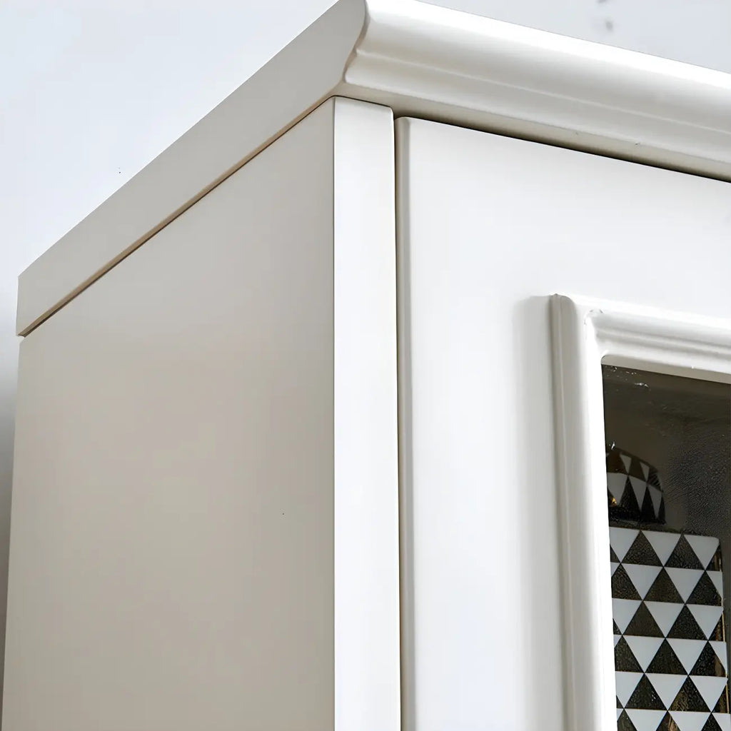 Modern White Engineered Wood Glass Door Bookcase