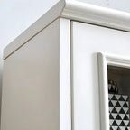 Modern White Engineered Wood Glass Door Bookcase
