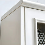 Modern White Engineered Wood Glass Door Bookcase