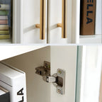 Modern White Engineered Wood Glass Door Bookcase