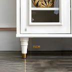 Modern White Engineered Wood Glass Door Bookcase