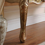 French Coffee Wood Storage Console Table with Drawers