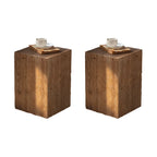 Elegant Geometric Wooden Block Accent Side Table