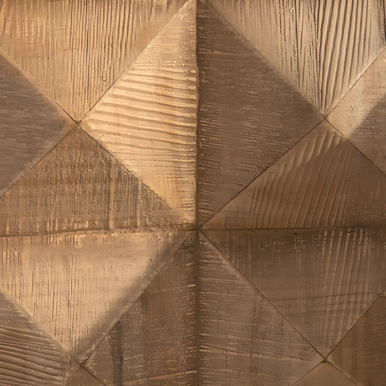 Elegant Geometric Wooden Block Accent Side Table