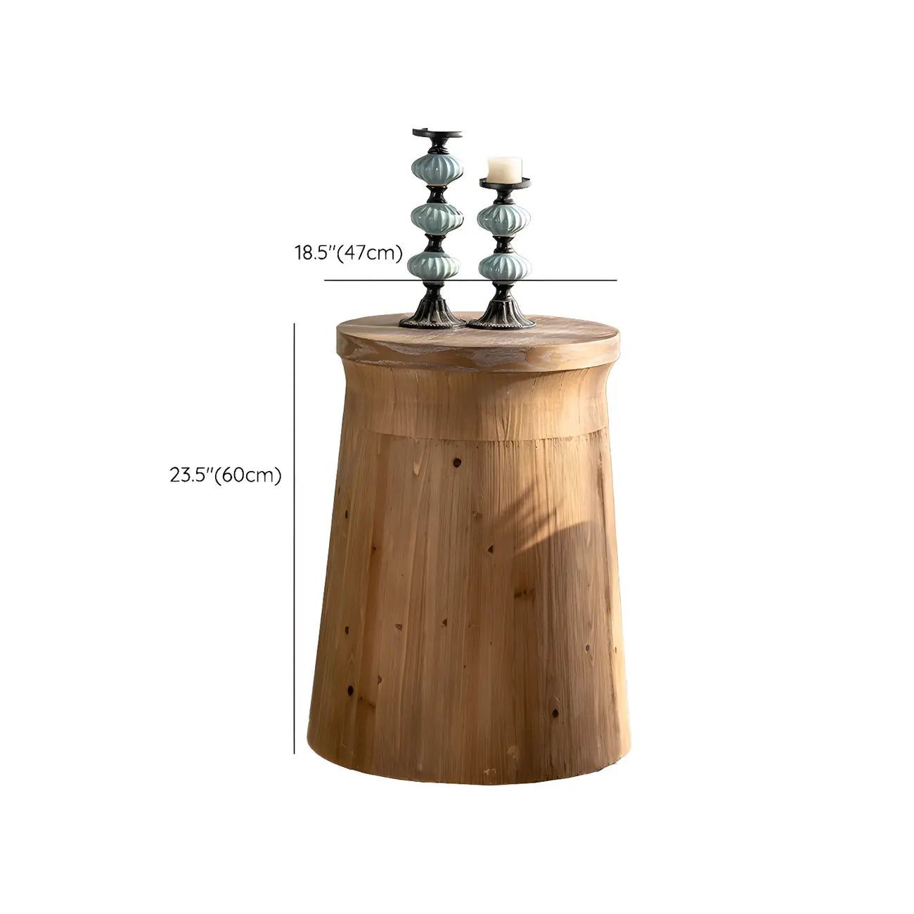 Elegant Geometric Wooden Block Accent Side Table