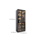 Black Wooden Glass Doors Display Cabinet with Lights