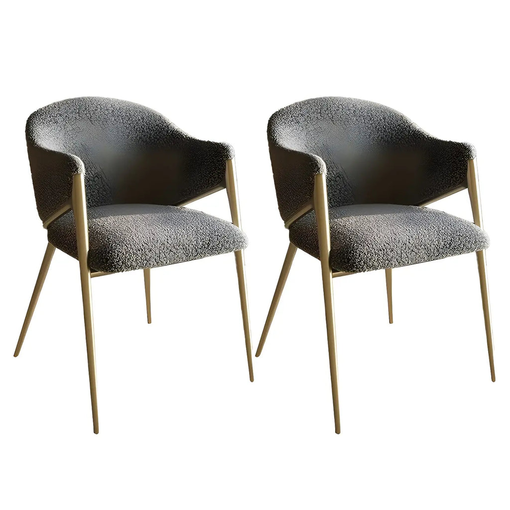 Contemporary Sherpa Low Back White Dining Chairs Set Of 2