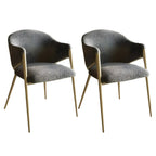 Contemporary Sherpa Low Back White Dining Chairs Set Of 2