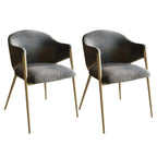 Contemporary Sherpa Low Back White Dining Chairs Set Of 2