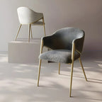 Contemporary Sherpa Low Back White Dining Chairs Set Of 2