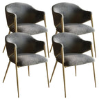 Contemporary Sherpa Low Back White Dining Chairs Set Of 2
