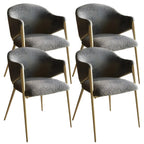 Contemporary Sherpa Low Back White Dining Chairs Set Of 2