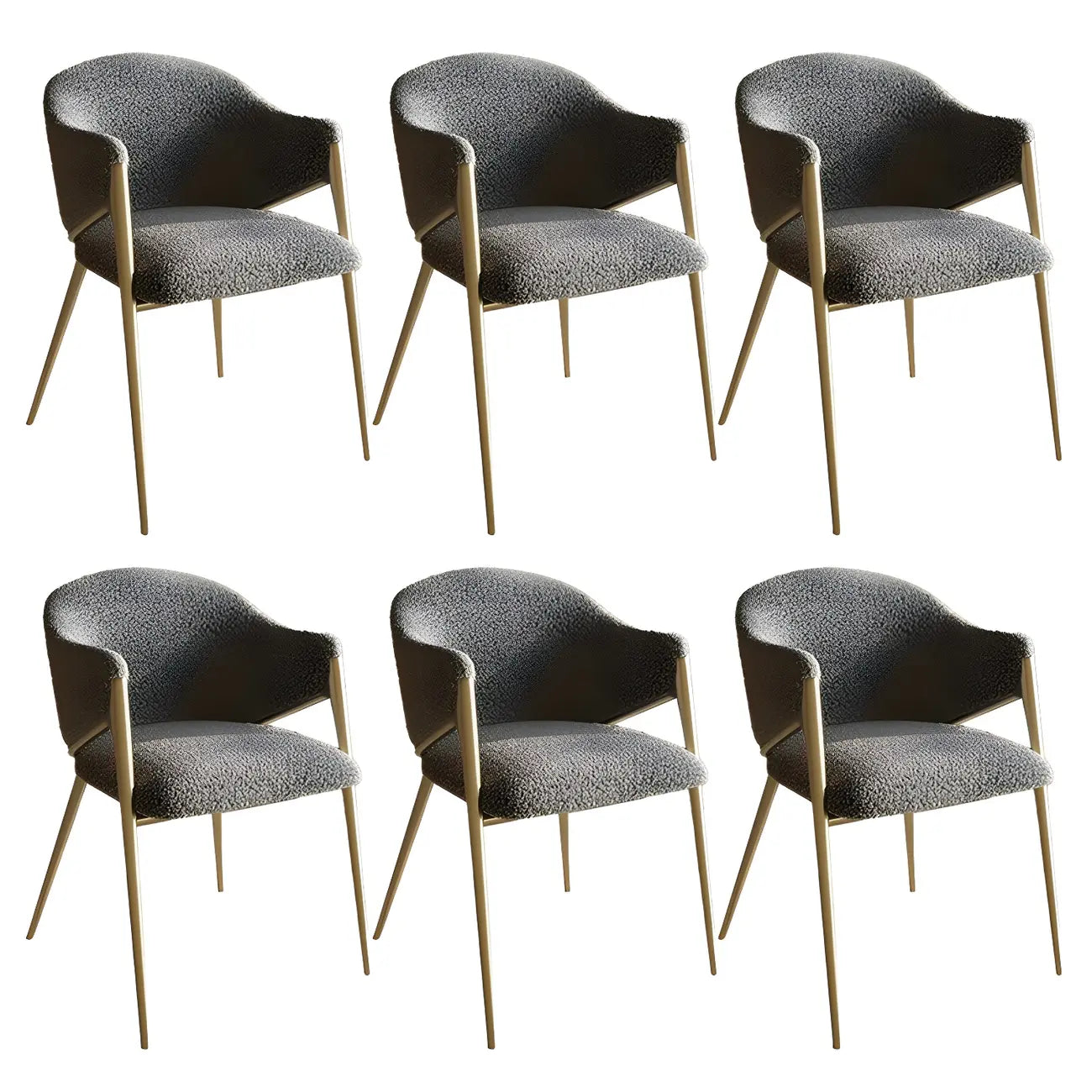 Contemporary Sherpa Low Back White Dining Chairs Set Of 2